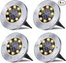 Solar Ground Lights, Waterproof Solar Garden Lights, Upgraded Outdoor Garden Waterproof Bright in-Ground Lights, Landscape Lights for Pathway,Yard,Deck,Lawn,Patio,Walkway (4 Pack Warm Light) by GreenHaven Gardens