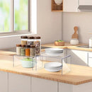 Acrylic Clear Kitchen Rack for Dishes, Spices Jars and Mugs, Kitchen Counter Cabinet Organizer, Clear Spice Rack Shelves, 5mm Thick, 2 Pack by CozyNest Decor