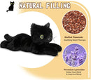 Black Cat Stuffed Animals, Microwavable Stuffed Animal Adorable Fluffy Cat Plush for Warmth & Comfort, Heatable Coolable Lavender Scent Cat Toy, Cute Soft Plushies Cat Gifts for Kids Boy Girls & Adult by TinyTreasures Baby Boutique