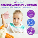 Silicone Transition Sippy Cup for 6+ month old | Includes 1 Toddler straw cup & 1 Baby Sippy Cup with Handles 5 oz | Perfect for Baby Led Weaning (Cream/Rose Quartz, 5 oz) by TinyTreasures Baby Boutique