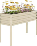 Galvanized Raised Garden Bed with Legs - 50×32×17In Metal Planter Box for Vegetables, Outdoor Raised Garden Beds Gardening, Durable Planter Raised Beds, Sturdy Planters for Outdoor Plants (Beige) by GreenHaven Gardens