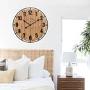 Large Old Town Farmhouse Wall Clock 24 Inch Rustic Antique Wood with Metal Circle and Large Numerals Silent Battery Operated Wall Clock for Office Kitchen Bedroom Living Room by CozyNest Decor