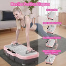 Vibration Plate Exercise Machine, Vibrating Fitness Platform Whole Body Shake Board Workout Equipment Fat Burner Vibrate Stand with Bluetooth Resistance Bands for Women Men Home Sport Gym-Pink by CozyNest Decor