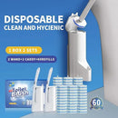 Disposable Toilet Brush Cleaning System, Two Sets of Wands and 60p Refills Pads Replacement Heads, Wall Mounted Toliet Stick Wand Starter Kit Bathroom Maintenance, Toilet Bowl Cleaner Holder by CozyNest Decor