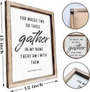 Christian Decor Art, Scripture Matthew 18:20 Sign, Home Church Decor, Framed Wall Plaque Sign 15 * 11.5 inches, Housewarming Gift, For Where Two or Three Gather in My Name by CozyNest Decor