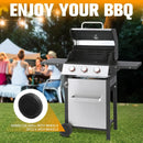 CIG GARDEN 3-Burner Propane Gas Grill,Outdoor Barbecue Grill with 2 Foldable Side Tables,Double-layer Stainless Steel Grill Lid with Cast Iron Grates,31500 BTU Output Perfect for Camping,BBQ Grill by GreenHaven Gardens