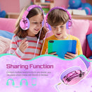 QearFun Kids Headphones Wired with Mic, 85/94dB Safe Volume Limit, Foldable Over Ear, Tangle-Free Cord & Sharing Port, Wired On-Ear Headset for School, Chromebook, Tablet, Travel - Boys & Girls by TinyTreasures Baby Boutique