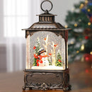 Snowman Snow Globe Lantern Christmas Decorations Gifts Auto Snowfall Glitter Music Collection Snowman Cardinal Birch Forest with 6H Timer USB/Battery Powered 10.2 inch by CozyNest Decor