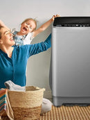 25 lbs Full Automatic Washing Machine with LED Display Compact Washing Machine with Drain Dump, 10 Wash Programs and 8 Water Levels Ideal for Dorms, Apartments, RV, Grey by CozyNest Decor