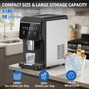 Nugget Ice Maker Countertop, 50LBS/Day with 5LBS Storage Bin, Water Dispenser Countertop Ice Maker Machine Stainless Steel, Soft Chewable Pellet Ice Machine for Home Bar Kitchen Office, Self-Cleaning by CozyNest Decor