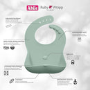 Abiie Ruby Wrapp Silicone Bibs for Babies with Front Pocket - Waterproof Bib - Stain Resistant - Silicone Toddler Bibs by TinyTreasures Baby Boutique