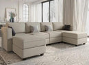 Belffin Modular Sectional Sofa with Reversible Chaises Velvet U Shaped Sectional Couch with Storage Seat Grey by CozyNest Decor