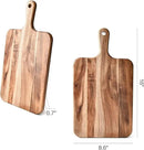 Acacia Wood Cutting Board - Wooden Kitchen Cutting Board for Meat, Cheese, Bread,Vegetables &Fruits- Charcuterie Board Cheese Serving Board with Handle,16" x 8.6” by CozyNest Decor