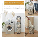 3 Tier Laundry Basket with Rolling Lockable Wheels Wire Metal Sorter Storage Trolley Shelf Basket Durable Metal Sorter Clothes Storage Trolley Shelf with Removable Hamper for Organizing Clothes by CozyNest Decor