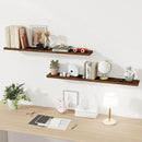 Floating Shelves for Wall, 48 Inch Floating Shelves for Home Decor, Wall Mounted Rustic Wood Shelves, Bathroom, Hanging Deep Shelf for Bedroom, Living Room, Kitchen (Rustic Brown, Set of 2) by CozyNest Decor