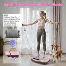 Vibration Plate Exercise Machine, Vibrating Fitness Platform Whole Body Shake Board Workout Equipment Fat Burner Vibrate Stand with Bluetooth Resistance Bands for Women Men Home Sport Gym-Pink by CozyNest Decor