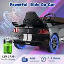 Costzon Ride on Car, 12V Licensed Ford Mustang Shelby GT500 Kids' Electric Vehicles w/Remote Control, USB Port, Radio, Music, Player, High Low Speed & Soft Start, Racing Kids Car for Toddler (Black) by TinyTreasures Baby Boutique