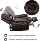 CANMOV Leather Recliner Chair, Classic and Traditional Manual Recliner Chair with Comfortable Arms and Back Single Sofa for Living Room, Brown by CozyNest Decor