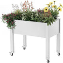 Horticulture Raised Garden Bed with Legs, Divisible Raised Resin Planter Box for Backyard, Patio, Balcony, with 4 Legs & 4 Swivel Lockable Wheels(Ashen,30.04 * 17.72 * 28.9) by GreenHaven Gardens