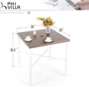 PHI VILLA Outdoor Bar Table, High Patio Table with Umbrella Hole, White Legs, Metal Frame, Sturdy & Durable for Outdoor & Indoor by CozyNest Decor