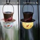 TERESA'S COLLECTIONS Outdoor Christmas Decorations for House, 36'' Snowman Glass Solar Lantern Stake with Brown Cardinal Hat, Xmas Grinch Solar Christmas Lights for Garden Party Decor by GreenHaven Gardens