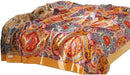 Boho Muslin Blanket for Adults 4-Layer Gauze 80 x 90 Inches Soft Cozy 100% Cotton Summer Cooling Blanket Geometric Floral Decor for Sofa Bed Coverlet Both Sides (A Boho Figure Orange, 80 x 90 in) by CozyNest Decor