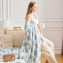 EMME Checkered Cotton Blanket Twin Large 60"x80" 100% Muslin for Couch Breathable Cooling Gauze All Season Soft and Lightweight (Teal) by CozyNest Decor