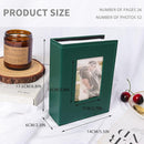 RECUTMS Small Photo Album 4x6 Photos - 52 Photos Small Mini Capacity Premium Leather Cover with Front Window, Mini Book Photo Books for Weddings Family (Dark Green) by TinyTreasures Baby Boutique