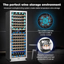 Tylza 24 Inch Wine Fridge Dual Zone, 180 Bottle Wine Cooler Refrigerator With Stainless Steel and Professional Compressor, Fast Cooling Low Noise and No Fog Built-in or Freestanding by CozyNest Decor