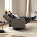 COLAMY Oversized Leather Recliner Chair, 360°Swivel Rocking Manual Recliner with Thick Cushioned Padding Backrest and Wide Seat - Lightbrown by CozyNest Decor