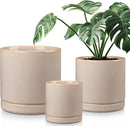 vancasso Ceramic Planters, Plant Pots for Indoor Plants, 6.25+8.25+10.25 Inch Ceramic Pots for Plants, Flower Pots with Drainage Holes (Gray, 6.25+8.25+10.25 Inch) by CozyNest Decor