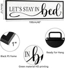 Let's Stay in Bed Wall Decor: Family Bedroom Signs Wall Decor Above Bed Framed Modern Farmhouse Rustic Wall Signs Hanging Plaques Master Bedroom Aesthetic Minimalist Wall Art 12" x 40" by CozyNest Decor