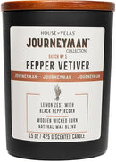 Journeyman Collection Candle, 15oz, Wooden Wick, Pepper Vetiver, Large Painted Jar by CozyNest Decor
