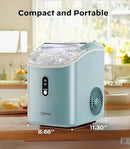 Nugget Ice Maker Countertop, Silonn Chewable Pellet Ice Machine with Self Cleaning Function, Pebble Portable Ice Maker with Ice Scoop for Home Kitchen Office, Green by CozyNest Decor