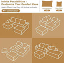 108" Sectional Couches for Living Room Modern Modular Sofa with L-Shape Couchs Upholstered Boneless Couch Deep Seat Sectional Couch with Chaise (Camel, Left Facing Chaise+2Seaters+1Ottoman) by CozyNest Decor