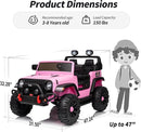 2 Seater Ride on Car Truck, 12V Kids Electric Ride on Toy for Big Kids Age 3-8 w/Remote Control- Light Pink by TinyTreasures Baby Boutique
