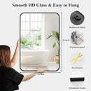 Fabuday Black Bathroom Mirror for Over Sink Wall - 24x36 Rectangle Mirror with Matte Metal Frame, Big Rounded Rectangular Vanity Mirrors for Bedroom, Living Room, Entryway, Horizontally/Vertically by CozyNest Decor