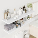 55" Floating Shelves for Wall, 12" Deep Slim White Floating Shelves, Wall-Mounted Shelves for Bedroom, Living Room, Kitchen, Bathroom - Set of 2 by CozyNest Decor
