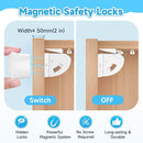 4 Pack Magnetic Cabinet Locks for Child Safety, Drawer Locks Baby Proofing, Magnetic Door Safety Locks for Cabinets and Drawers, Easy Installation No Tools Required (4 Pack and 1 Keys) by TinyTreasures Baby Boutique