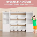 Xilingol Kids Toy Storage Organizer W/8 Removable Toy Bins, 4-Tier Toy Organizers W/6 Storage Cubbies, Kid Bookshelf and Toy Storage for Playroom, Bedroom, Kids Room, Classroom by CozyNest Decor