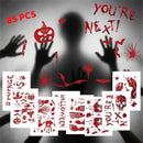 8 Sheets Halloween Window Clings, Bloody Handprint Footprint Window Stickers Scary Halloween Decorations Self Adhesive Wall Decal for Party Bathroom Car Door Zombi Restroom Sign Decals-85 Pcs by CozyNest Decor