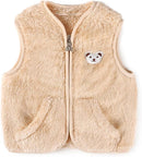 Baby Boys Girls Fleece Vest Zip Up Cute Bear Jackets Fuzzy Fall Winter Warm Clothes Newborn Outwear for Toddler Infant by TinyTreasures Baby Boutique