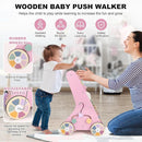 Wooden Baby Walker Wheels,Baby Push Walker for Babies 12 Months+ Montessori,Toddler Walker Push Toy Wooden Activity Walker for Boy,Walking Toys12 Months+ Learning to Walk by TinyTreasures Baby Boutique