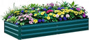 Raised Garden Bed Green, 8x4x1FT Garden box Outdoor for Gardening Vegetables Flower, Garden Raised Planter Box Large, Metal Raised Bed by GreenHaven Gardens