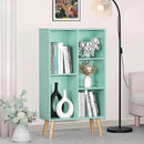 LEYAOYAO 5 Cube Bookshelf 3-Tier Bookcase with Legs,Mint Green Kids Book Shelf Cute Storage Organizer,Free Standing Open Toy Shelves Wood Bookshelves,Display Bookcases for Bedroom,Living Room,Nursery by CozyNest Decor