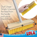 Lola Products Deck Scrub Brush Broom, 9" x 3.5" Wide, Durable Bristles Remove Dirt, Grime, Grout, Leaves, Snow on Patios, Decks, Wet or Dry, 9 Count by CozyNest Decor