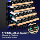 24 Inch Wine Cooler Refrigerator, 179 Bottles Professional Wine Cellars with Powerful Compressor,Quiet Operation and Elegant Design for The Wine Lovers by CozyNest Decor