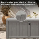 120 Gallon Deck Box,Resin Outdoor Storage Box with Lockable for Patio Furniture, Pool Accessories, Garden Tools Waterproof Outside Storage Box, Grey by GreenHaven Gardens