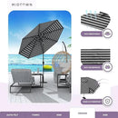 Midtown Umbrellas Sunbrella Umbrella 9 Feet Outdoor Umbrella With Black & White Acrylic Fabric - Auto-Tilt Aluminum Frame Patio Umbrella For Backyard, Deck, Garden, Pool - Black Pole by GreenHaven Gardens