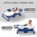 TPN Collapsible Baby Bathtub, Baby Bath Tub with Soft Cushion & Real-Time Thermometer, Baby Bathtub Infant to Toddler Tub (0-36 Months), Portable Newborn Travel Bath tub by TinyTreasures Baby Boutique